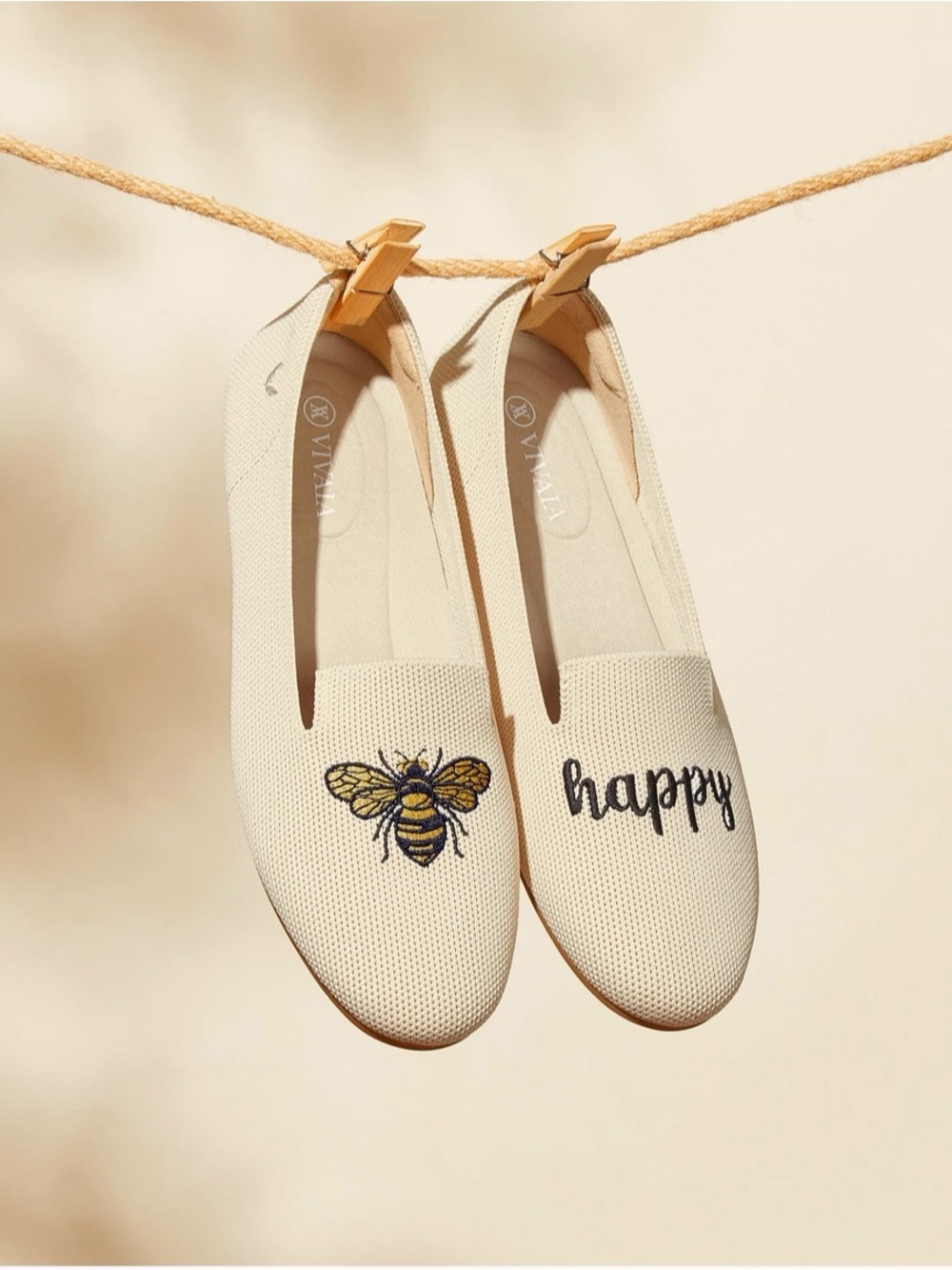 Vivaia Bee Happy Audrey Round-Toe Embroidered Loafers Size 41.5 or US 10